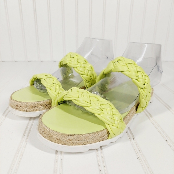 Marc Fisher LTD Jaimee Slip On Leather Green Summer Sandals A504 - Picture 3 of 13